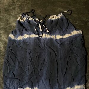 Blue and White Tie-Dye Top